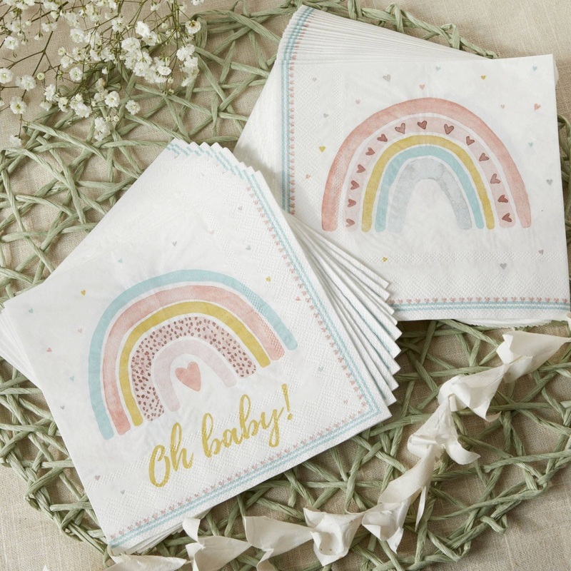 Boho Rainbow Baby Paper Napkins