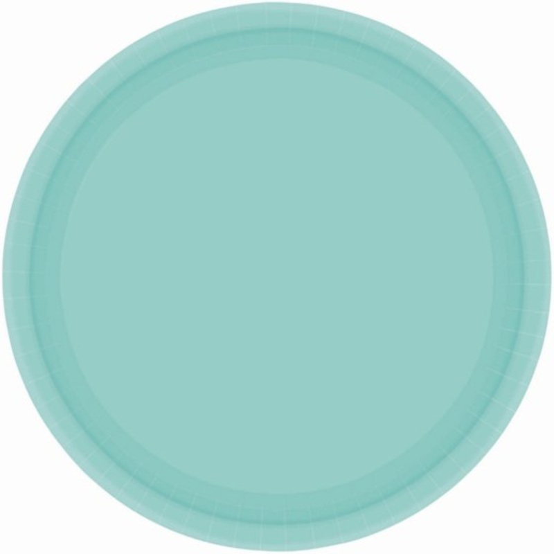 17cm Round Lunch Paper Plates - Robin's Egg Blue 20pk