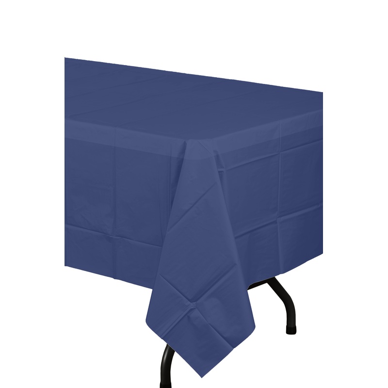 Navy Blue Plastic Tablecloth