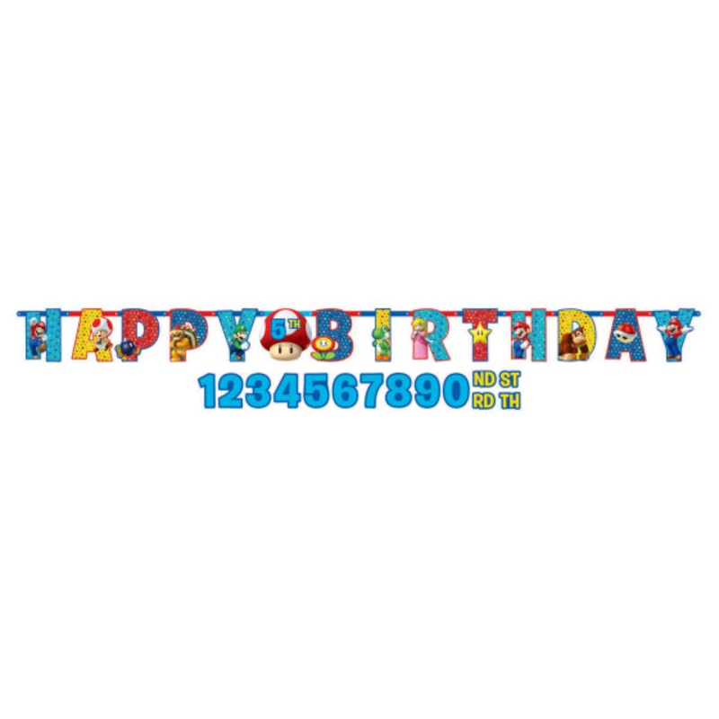 Super Mario Brothers Jumbo Add-An-Age Letter Banner