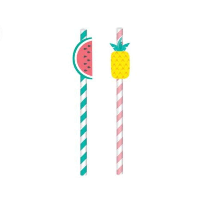 Tropical Paper Straws 20pk