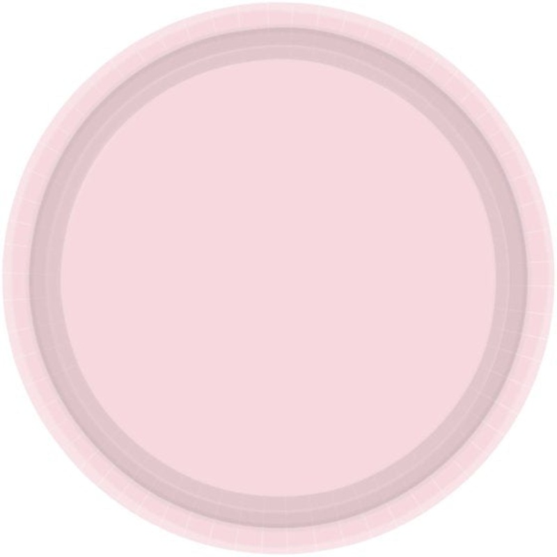 23cm Round Dinner Paper Plates - Pastel Pink 20pk