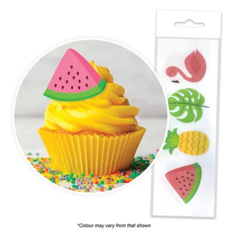 Tropical Cupcake Wafer Toppers 16pcs *PAST BB*