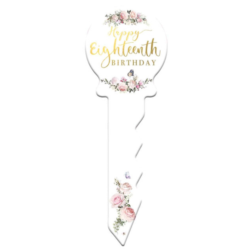 18th Birthday Key Pretty Floral