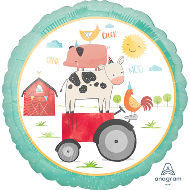 45cm Standard Barnyard Birthday Foil Balloon