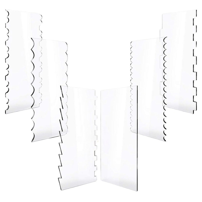 Acrylic Buttercream Comb Set 6pc