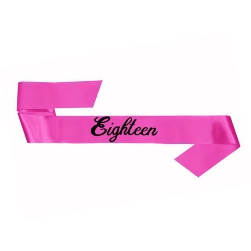 Pink 18th Birthday Sash