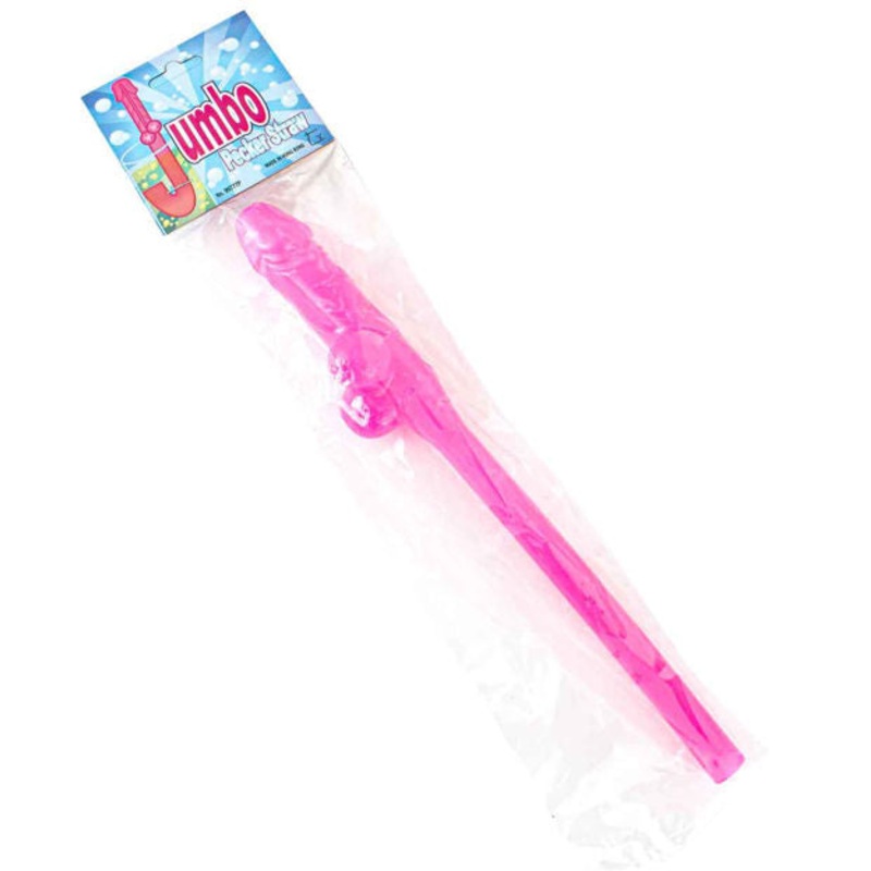 Pink Jumbo Pecker Straw 28CM