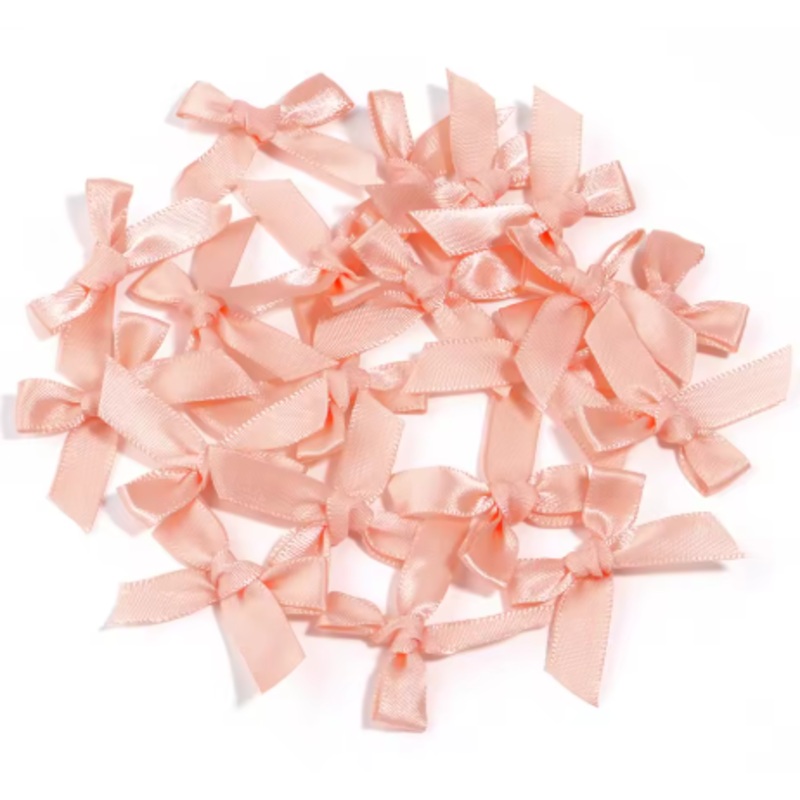 Satin Ribbon Bow 10pk - Peach