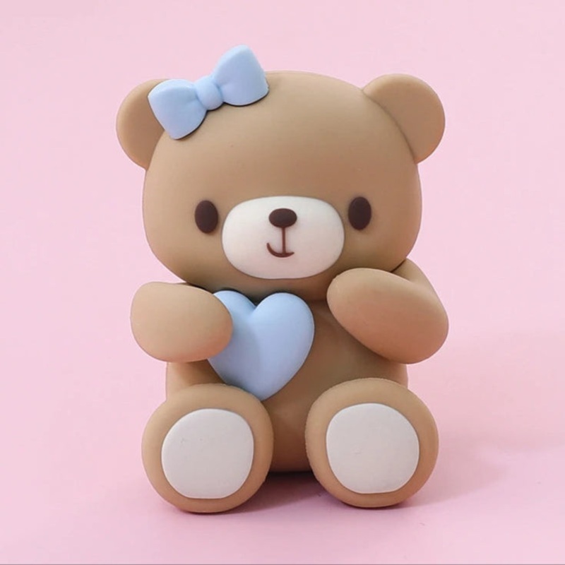 Teddy Bear Figurine - Blue 1pc