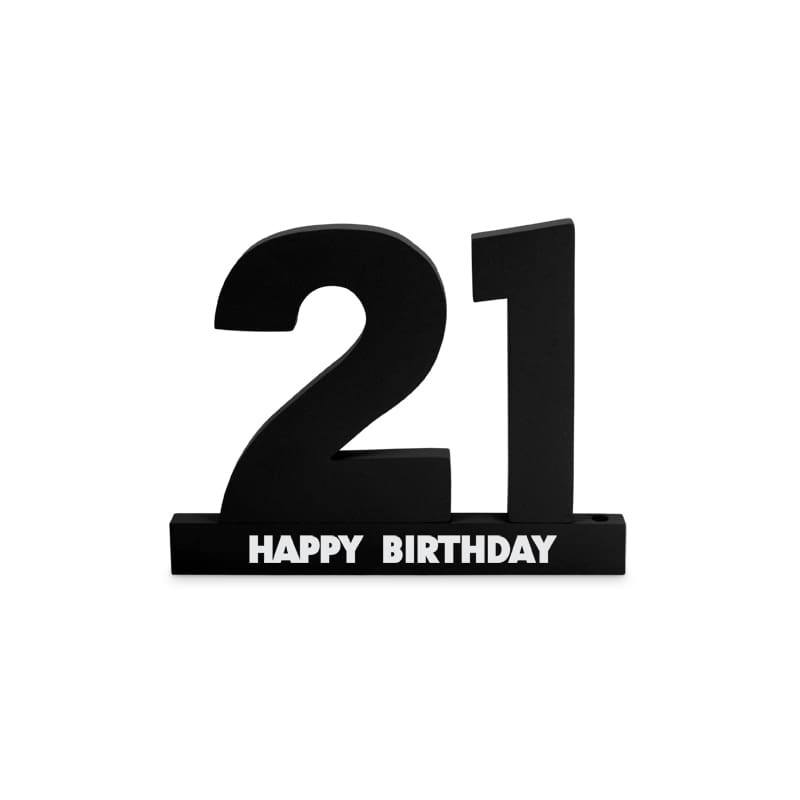21st Birthday Signature Block Black
