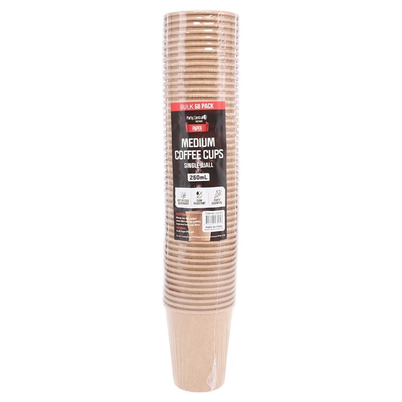 Paper Coffee Cup Single Wall 250mL 50pk (Medium)