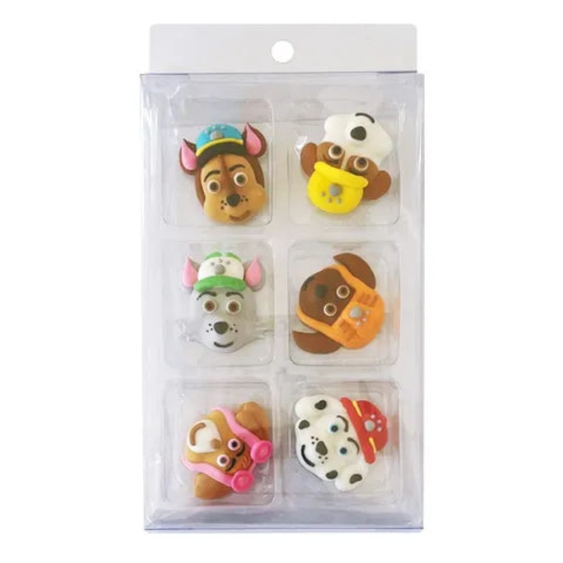 Paw Patrol Sugar Decorations 6pk