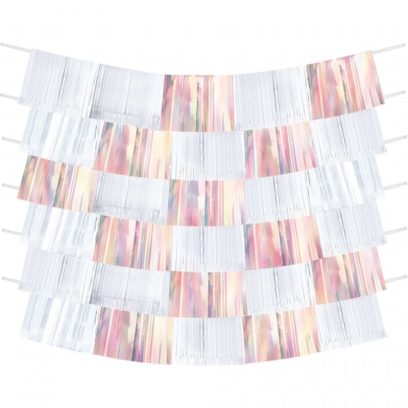 White & RoseGold Fringe Backdrop Decorations
