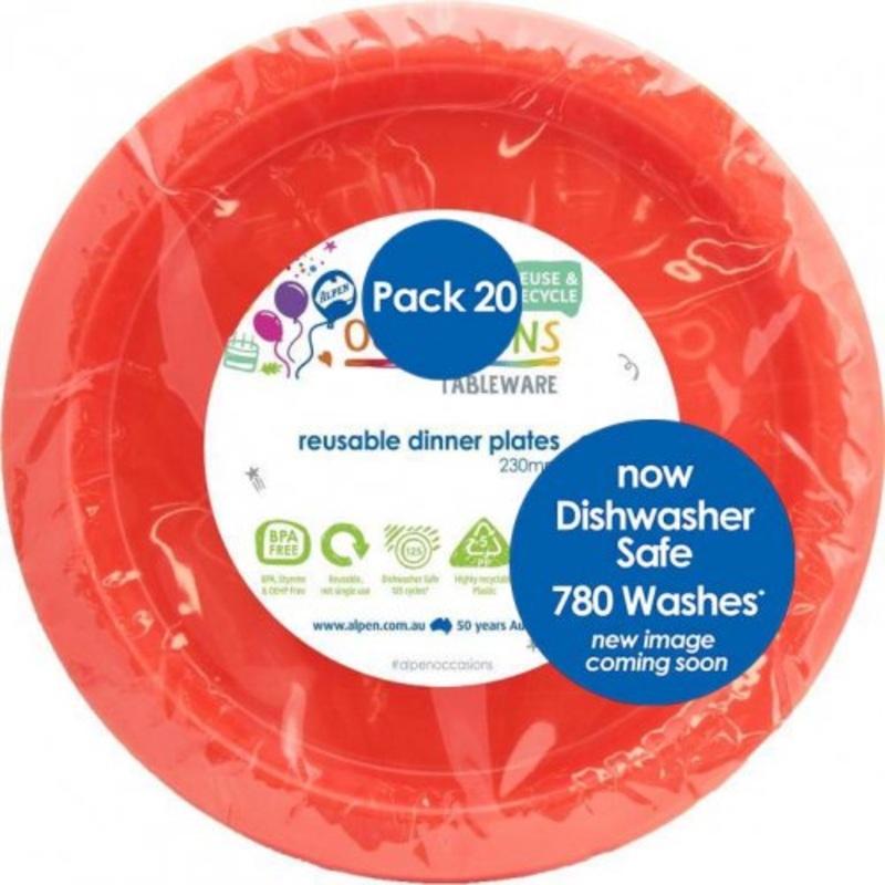Reusable Dinner Plates Pack 20 - Orange