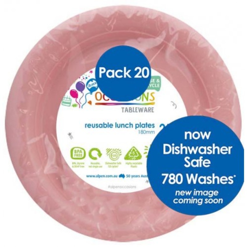 Reusable Lunch Plate Pack 20 - Light Pink