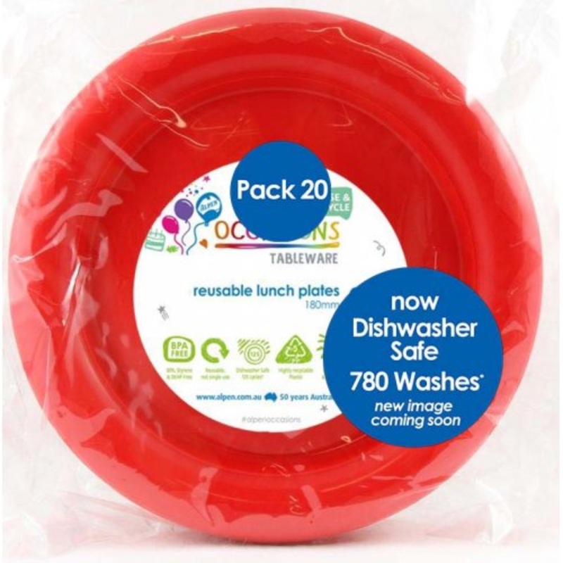 Reusable Lunch Plate Pack 20 - Red