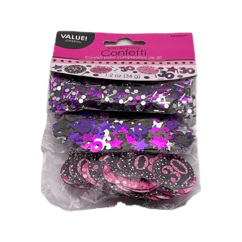 Pink Celebration 30th Birthday Confetti