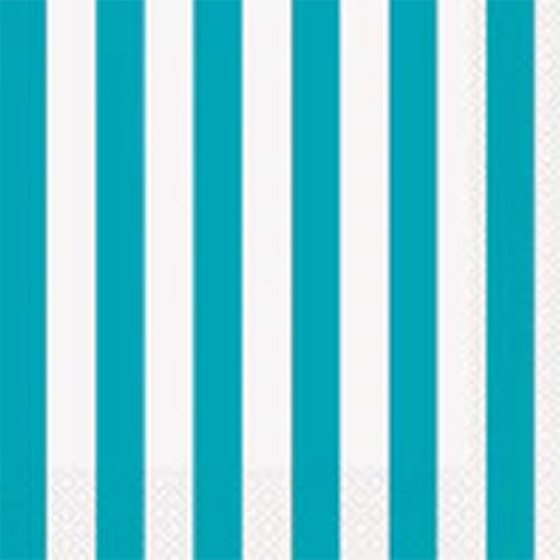 STRIPES 16 LUN NAPKINS -C/TEAL