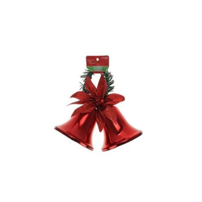 XMAS BELL DOOR HANGER 23X26CM 3COLS