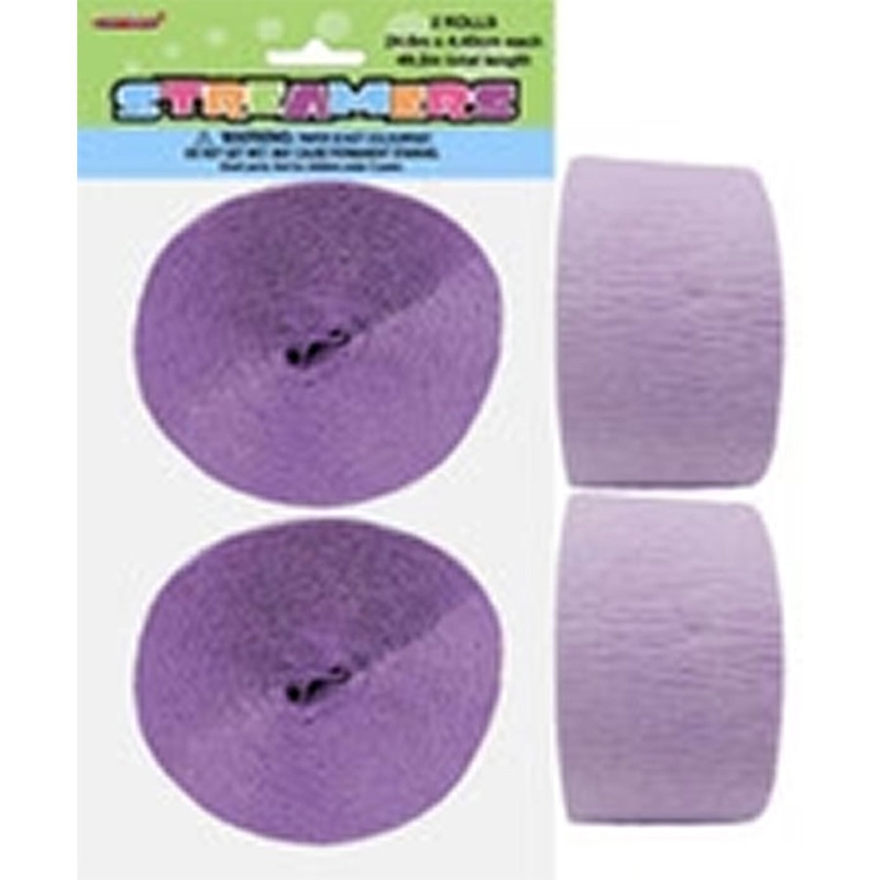 2 CREPE STREAMERS - LAVENDER