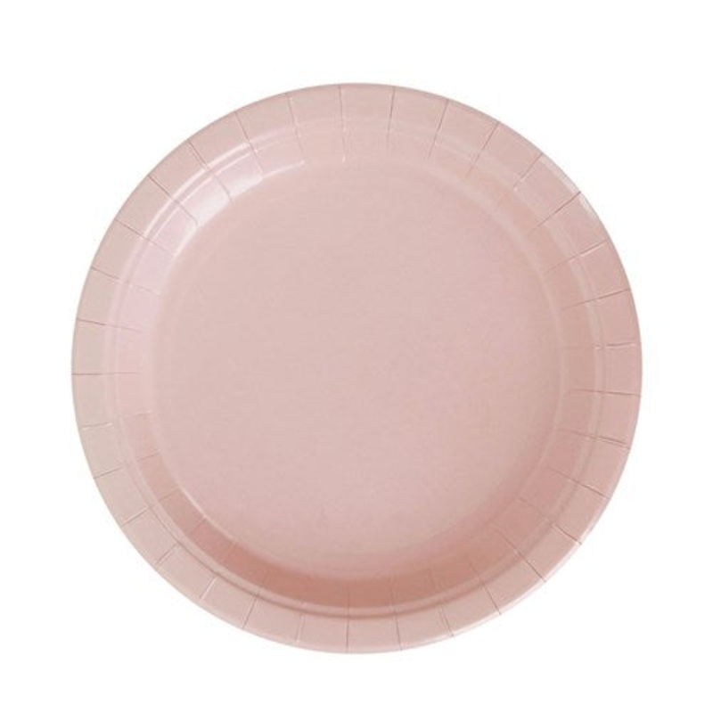 20pk 23cm Plastic Free Paper Plates - Blush