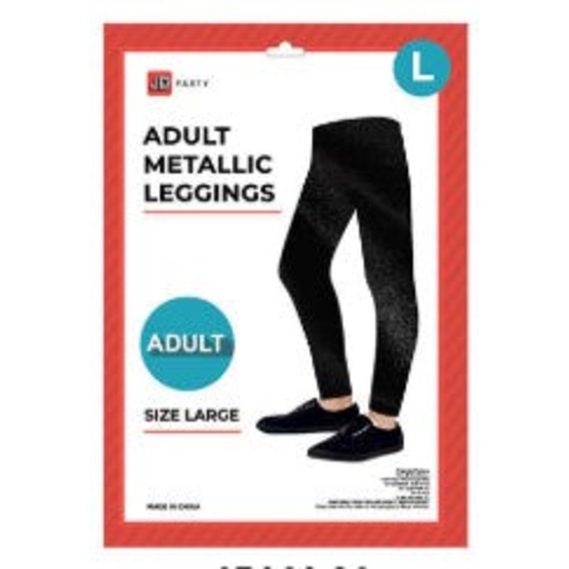 Adult Metallic Leggings Black L/XL