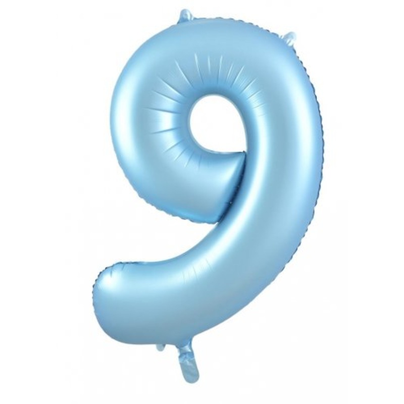 Pastel Blue 9 Foil Balloon 86cm