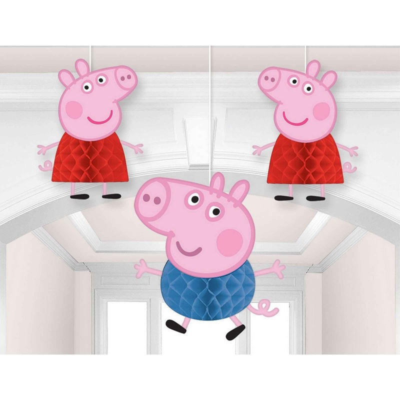 Peppa Pig Honeycomb Decorations - Tissue & Printed Paper PK3