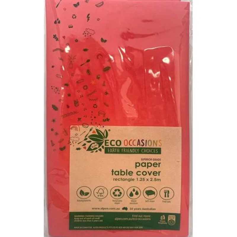 T/COV PAPER RECT250X125 RED