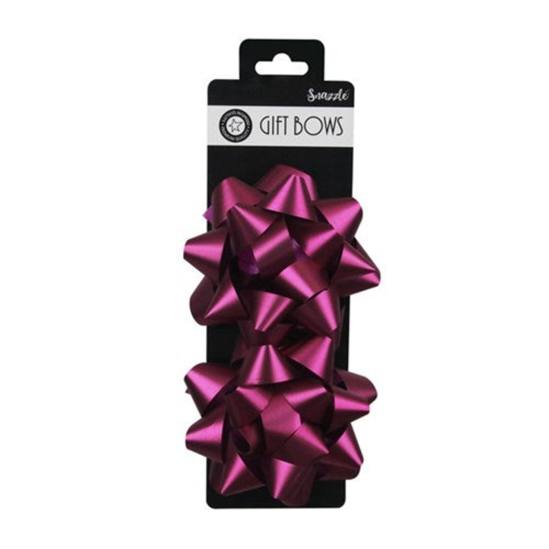 10cm 2pk Claret Bows