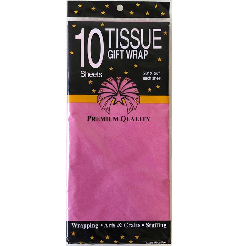 10PCE TISSUE PAPER 50X66CM HOT PINK