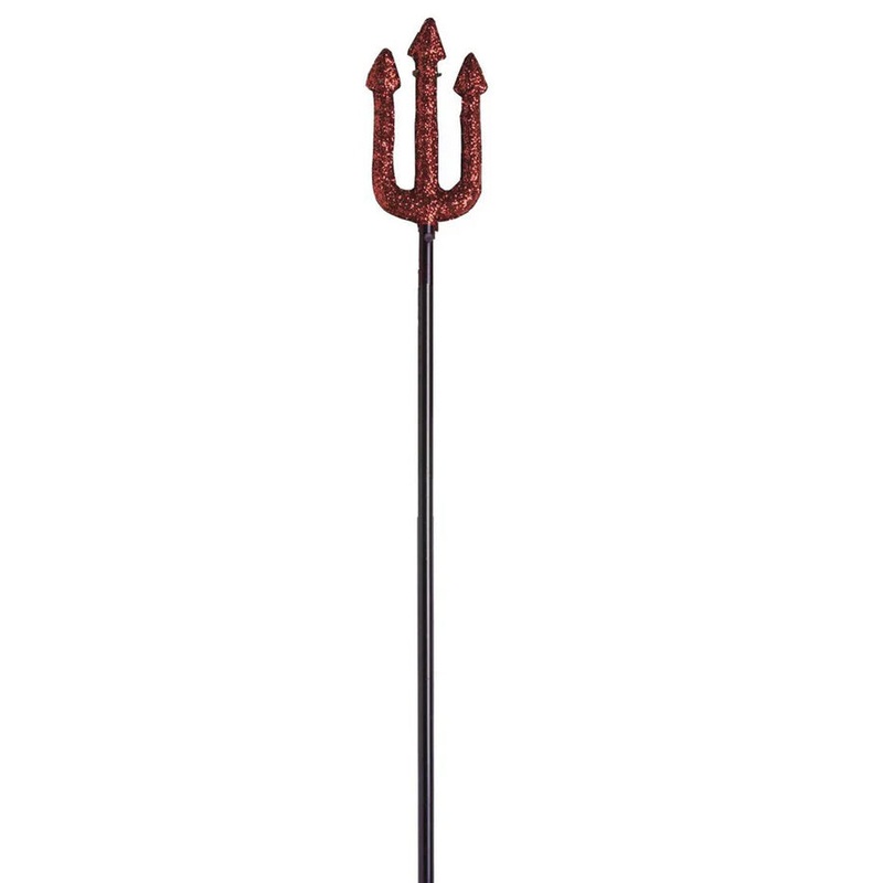 113cm RED GLITTER TRIDENT