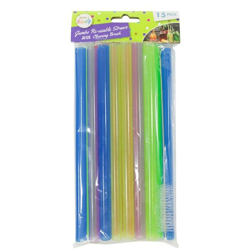 15PK Re-Usable Jumbo Straws