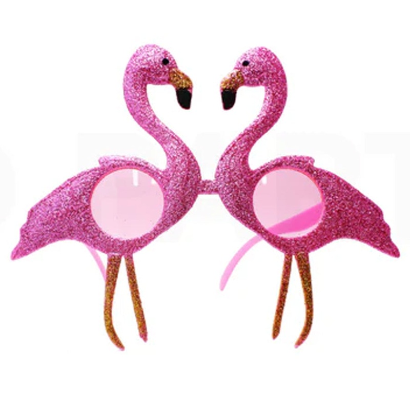 Party Glasses Flamingo Glitter