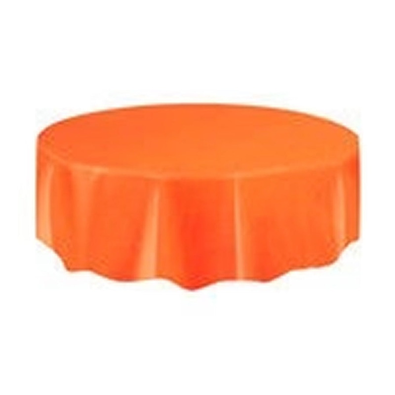 Pumpkin Orange Unique Plastic Tablecover Round 213cm Diameter (84")