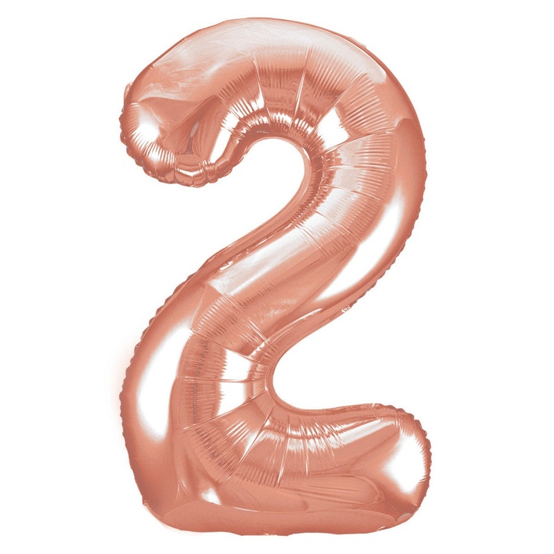 Rose Gold "2" Numeral Foil Balloons 86cm