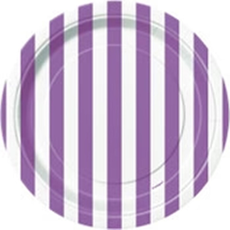 STRIPES 8 x 7" PLATES-P/PURPLE