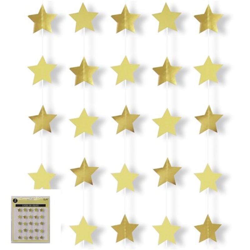 2PK 2M STAR GARLAND-YELLOW/CHAMPAGNE