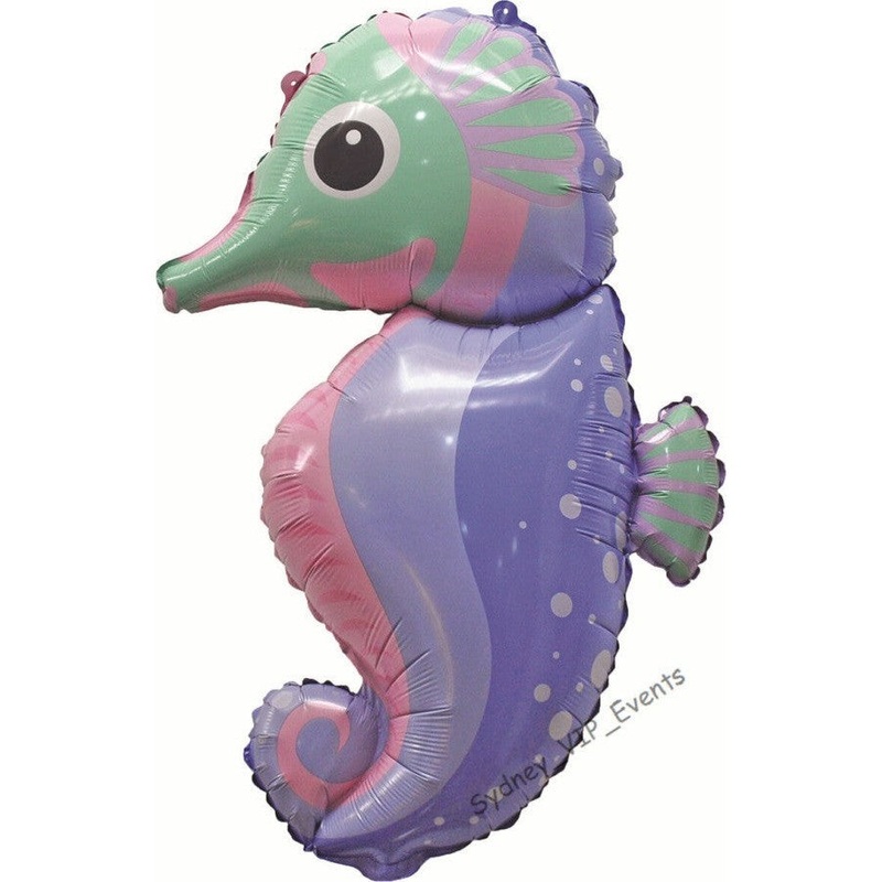 95cm Seahorse Pastel Foil Supershape