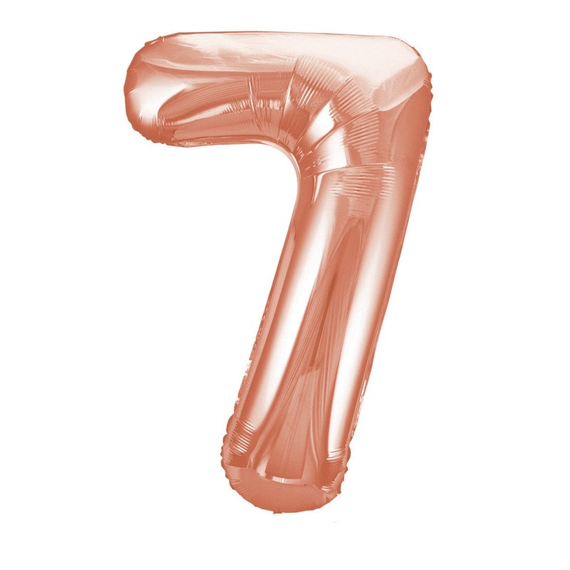 Rose Gold "7" Numeral Foil Balloons 86cm