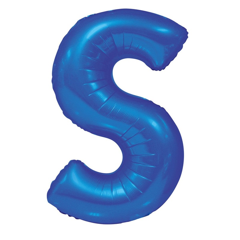 Royal Blue "S" Alphabet Foil Balloons 86cm