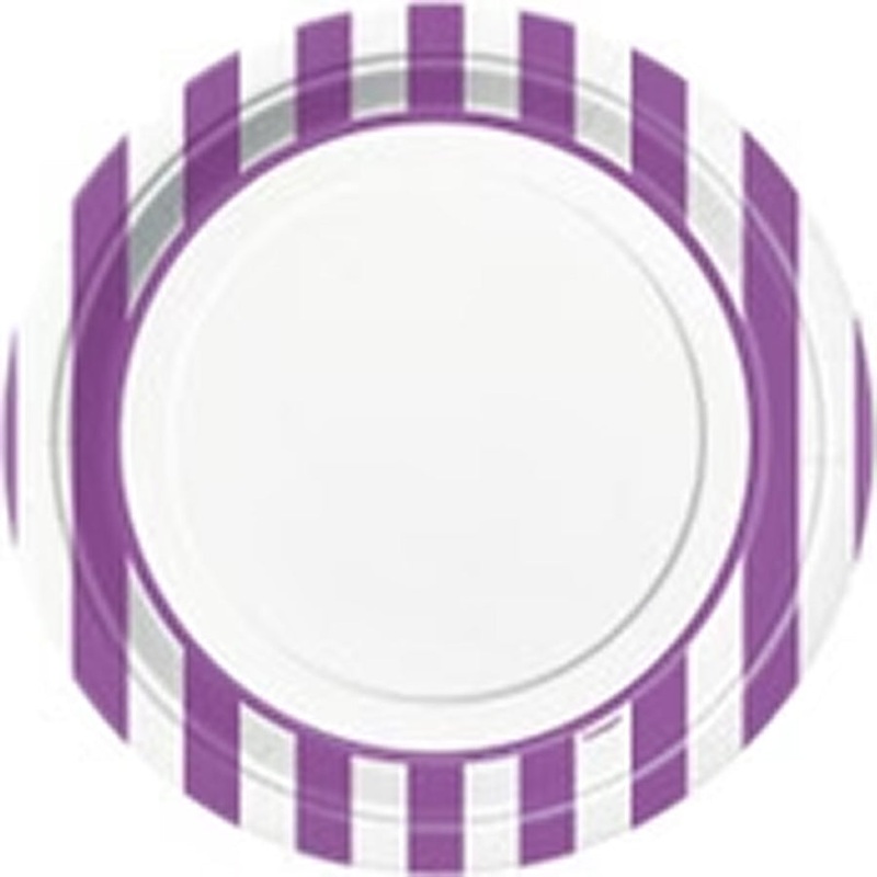 STRIPES 8 x 9" PLATES-P/PURPLE
