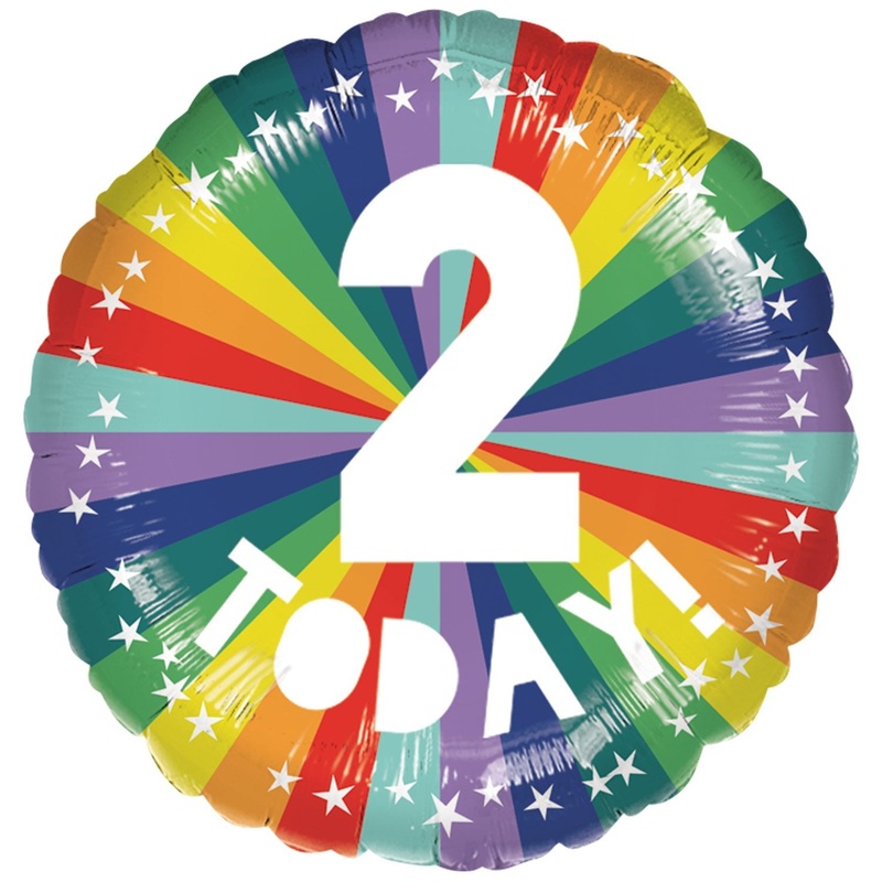 2 Today Rainbow Foil Balloon