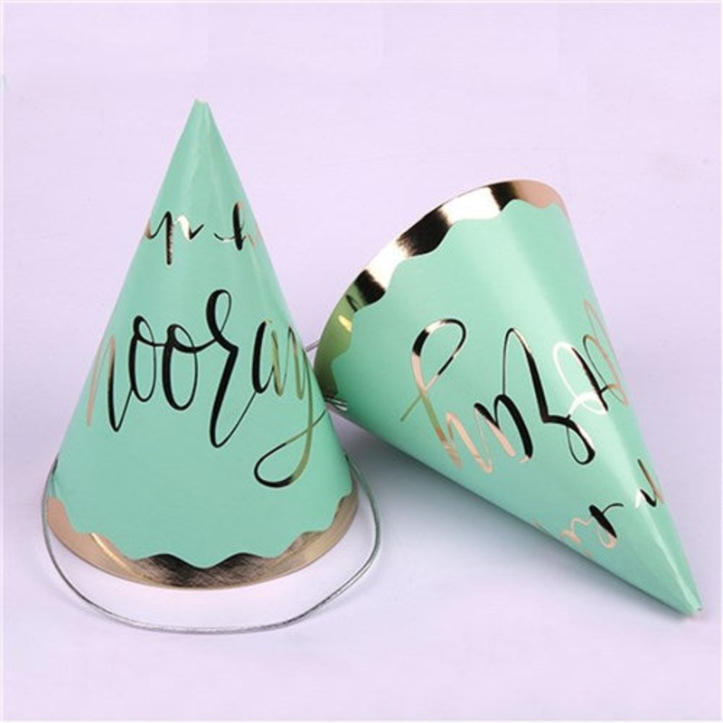 4PK LUXE MINT PARTY HATS