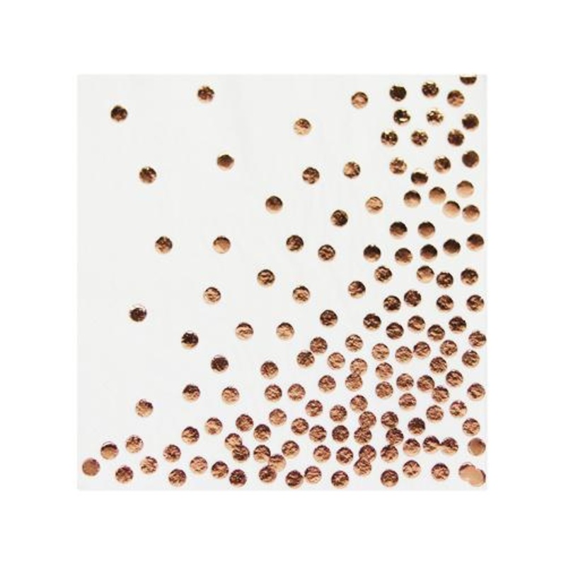 ROSE GOLD DOTS SERVIETTE PK12