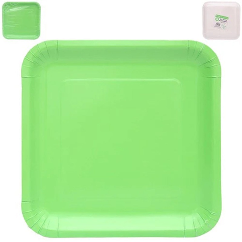 20 23CM SQ PLATES-SHAMROCK