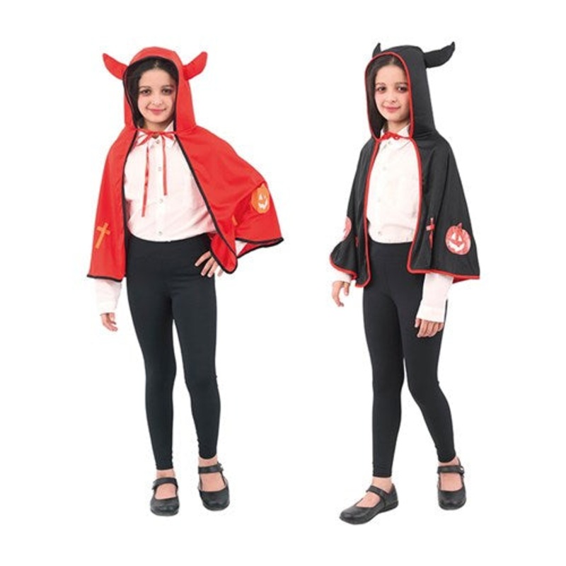 2A 78CM RED & BLACK KIDS DEVIL CAPE