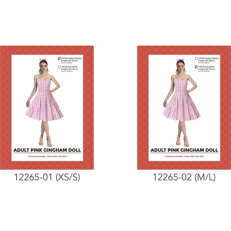 Adult pink plaited dress M/L