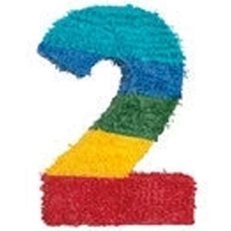 PINATA RAINBOW NUMERAL 2
